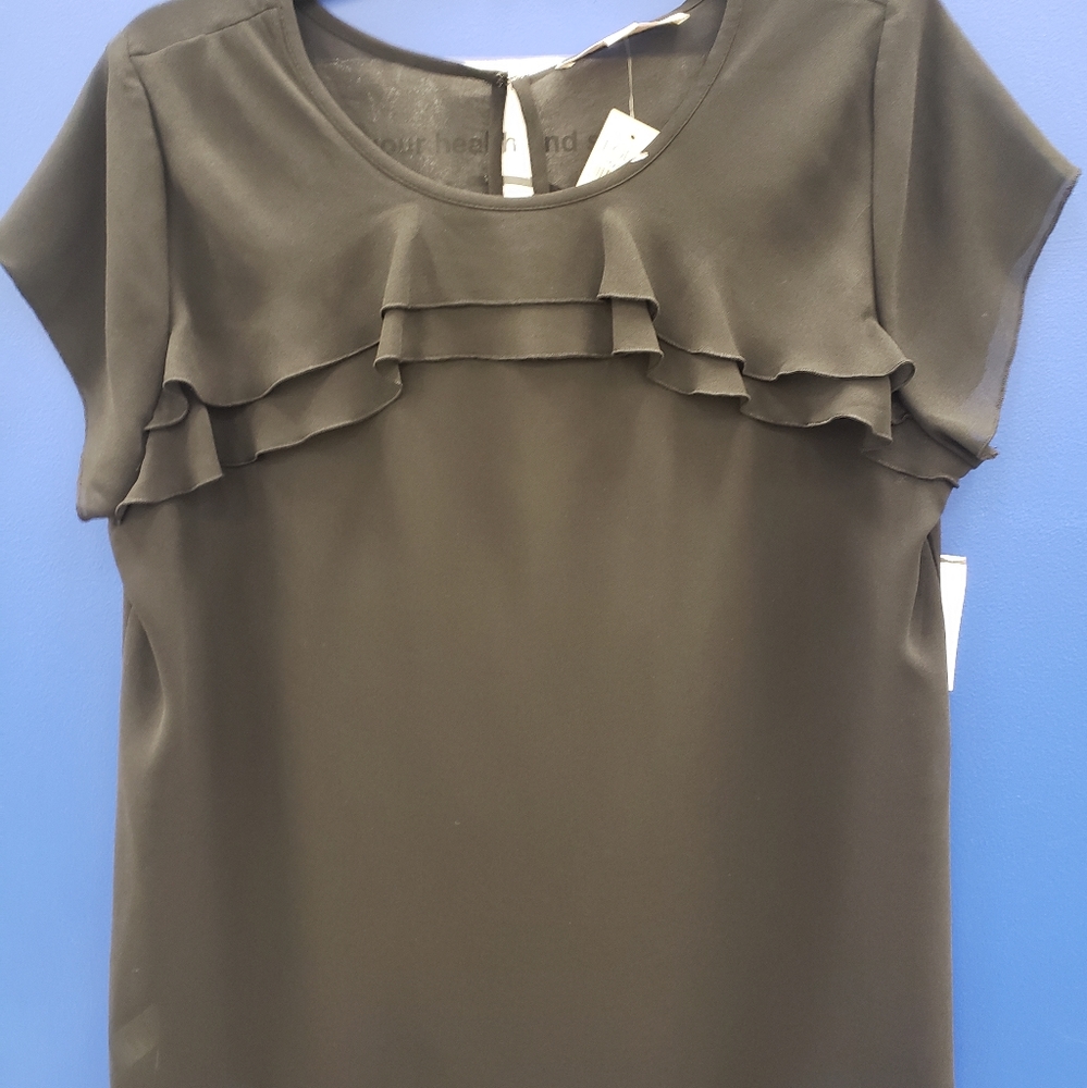 Ann Taylor loft Sheer Black Top LP